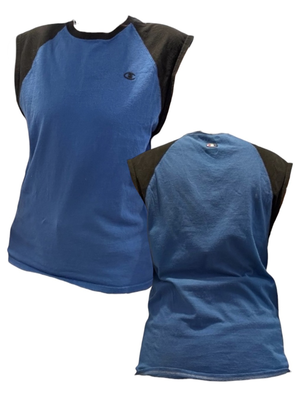 Champion Blue and Black Sleeveless Raglan Tank Top